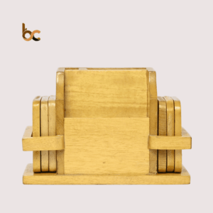 Handmade Wooden Desk Organizer with Pen Stand, Small File Holder & Coaster Set – Office & Home Table Organizer