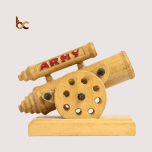 Handcrafted Wooden Cannon Desk Model  Vintage Military Souvenir & Decor.